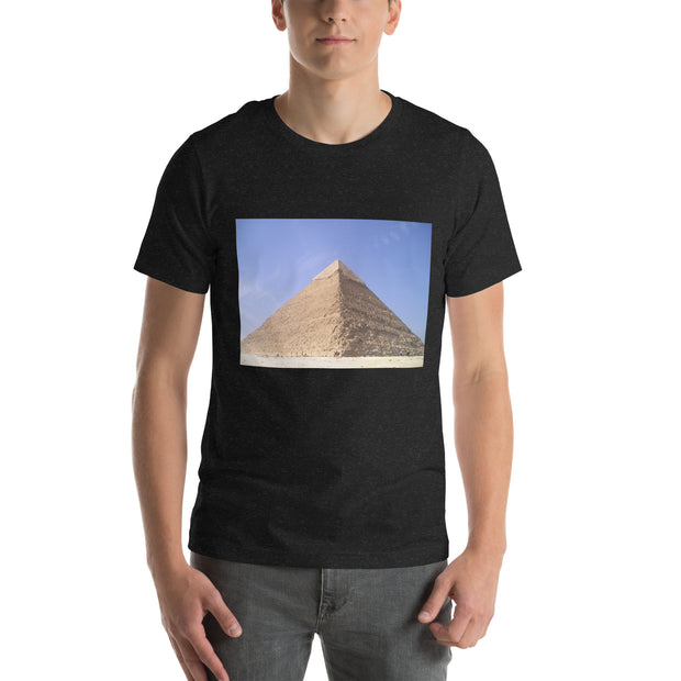 UNISEX TEE SHIRT - Pyramid Print Tee Shirt, Short Sleeve Shirt, Cotton Tee Shirt, Crewneck Tee Shirt, Unisex Pullover Tee, Graphic Print Tee