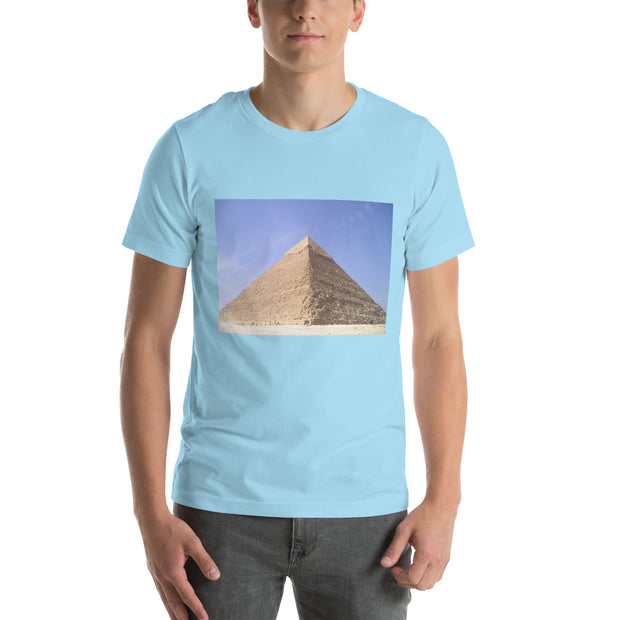UNISEX TEE SHIRT - Pyramid Print Tee Shirt, Short Sleeve Shirt, Cotton Tee Shirt, Crewneck Tee Shirt, Unisex Pullover Tee, Graphic Print Tee